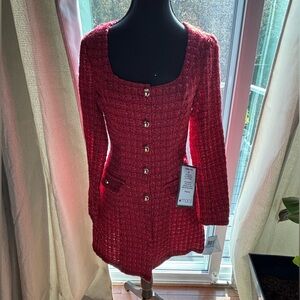 CityStudio New Elegant Red Tweed Dress Size 5/6